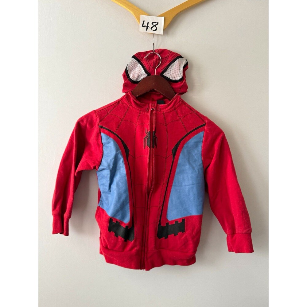 Marvel Spider-Man Far From Home Boys Red Full Zip Hooded Hoodie 4T
